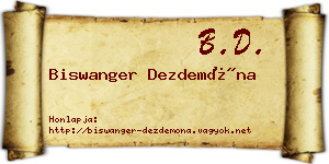 Biswanger Dezdemóna névjegykártya
